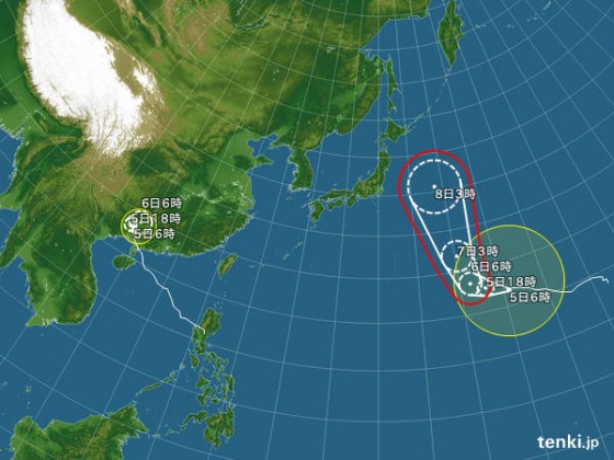 台風 2015年10月05日06:00現在